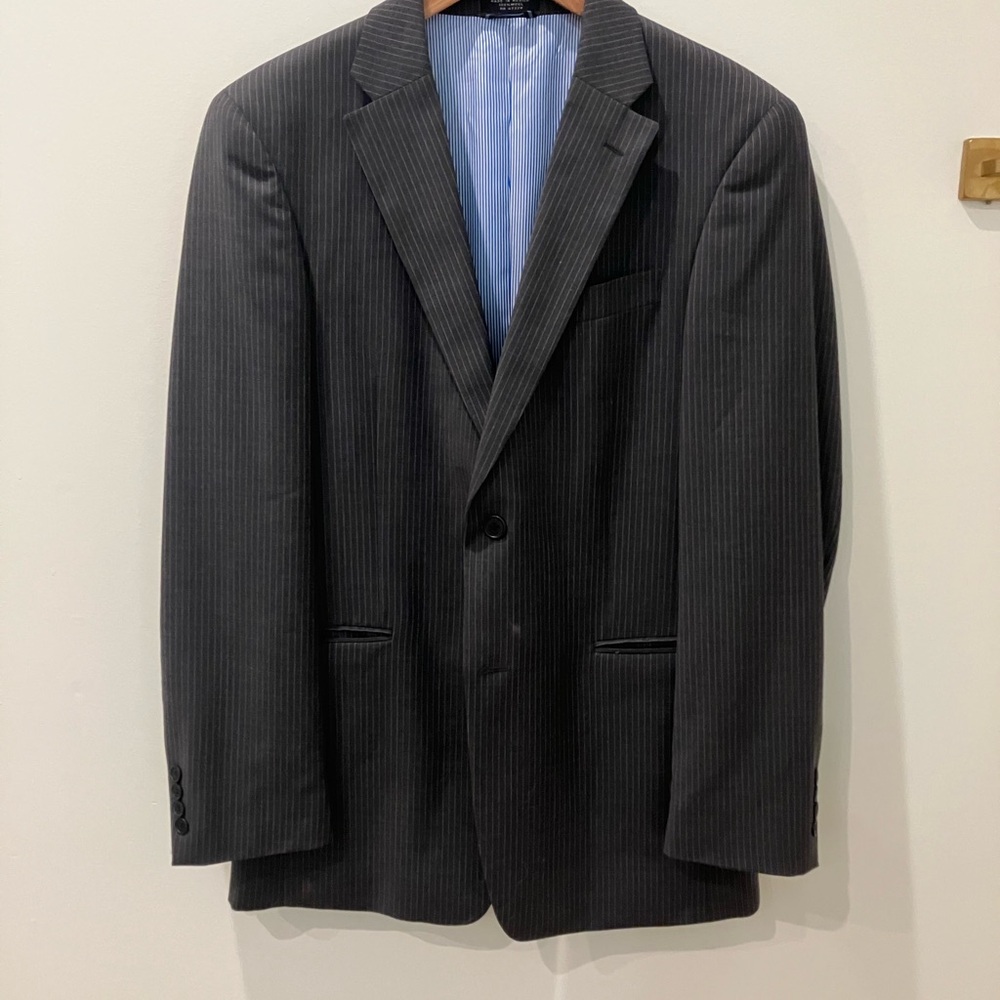 Classic Grey Pinstripe Men's Blazer
